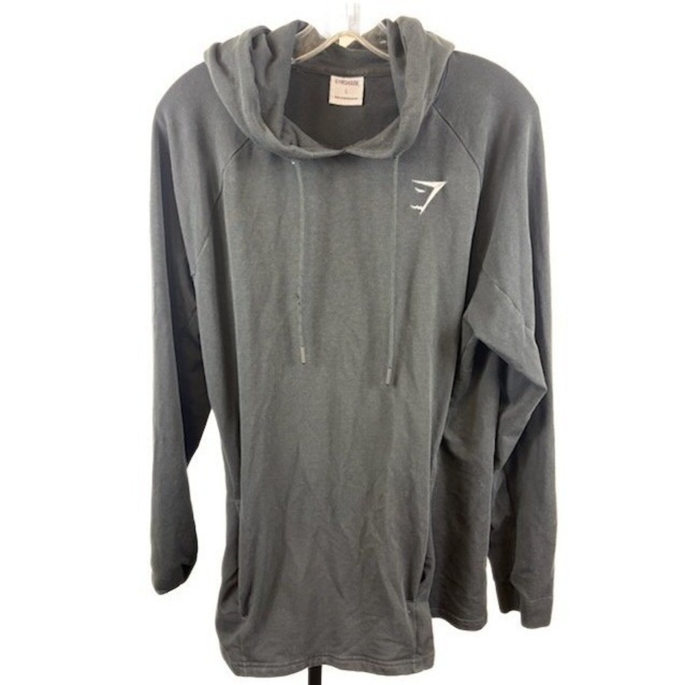 Gymshark‎ Men's Size Large Black Athletic Long Sleeve Pullover Hoodie